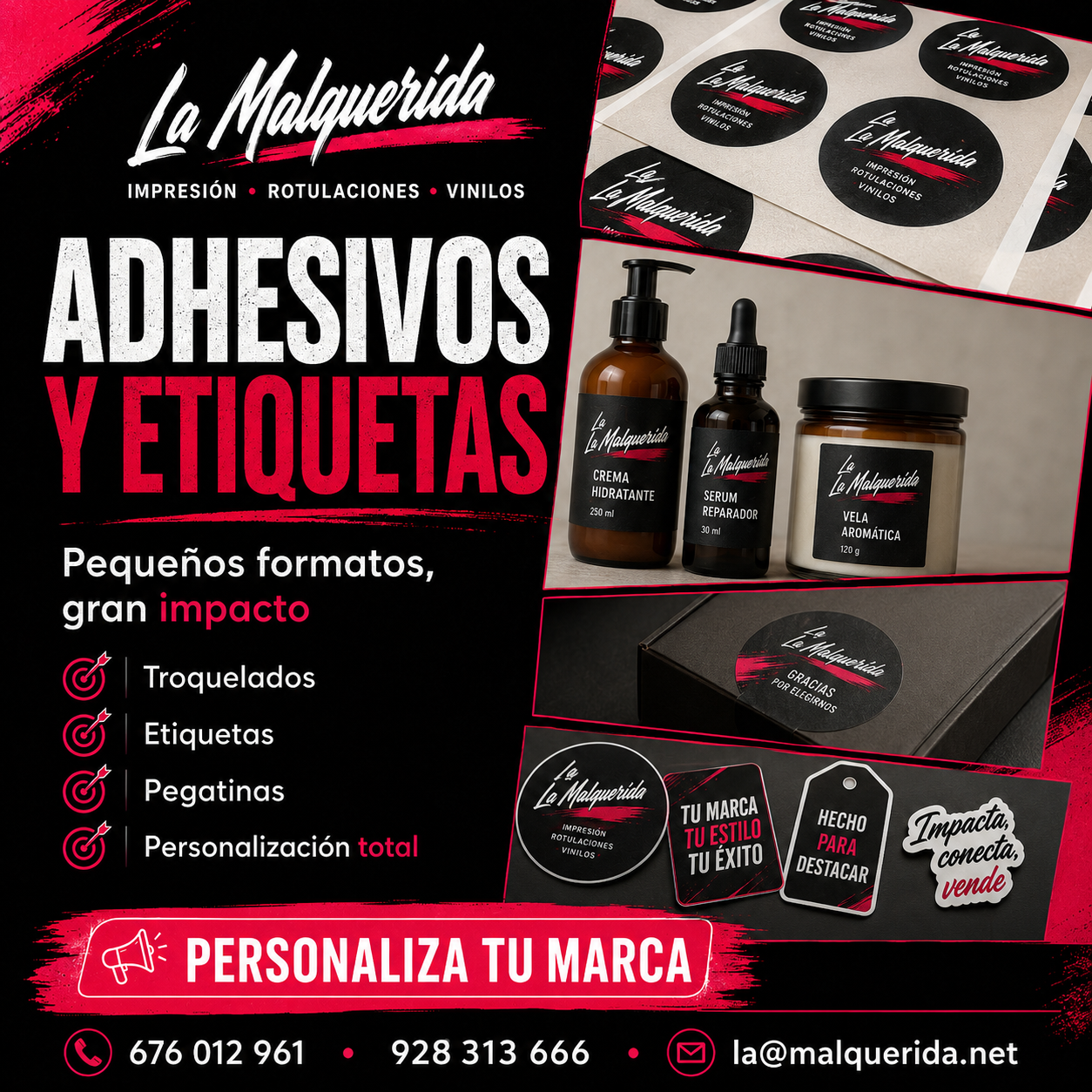 Etiquetas, pegatinas y productos adhesivos personalizados